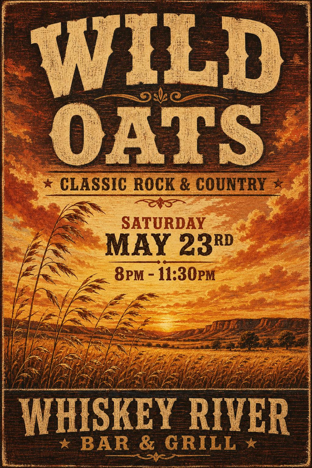 Wild Oats — Classic Rock & Country at Whiskey River